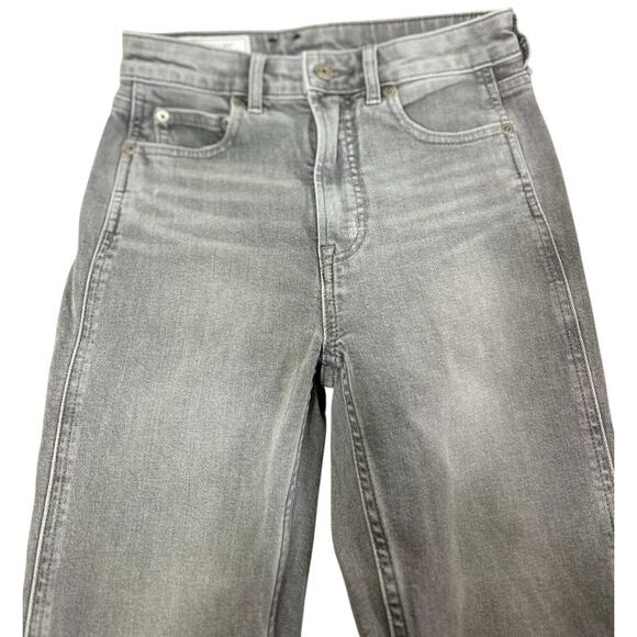 Women's Gap Vintage Slim Sky High Gray Jeans Sz 24 00 Frayed Hem 26" Inseam - Picture 5 of 7